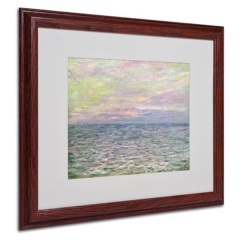 Trademark Fine Art 'Coucher de Soleil a Pourvil' 16" x 20" Wood Frame Art image 1