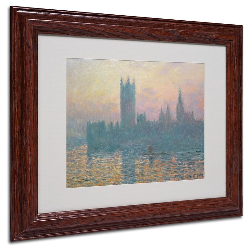 Trademark Fine Art 'The Houses of Parliament' 11" x 14" Wood Frame Art image 1