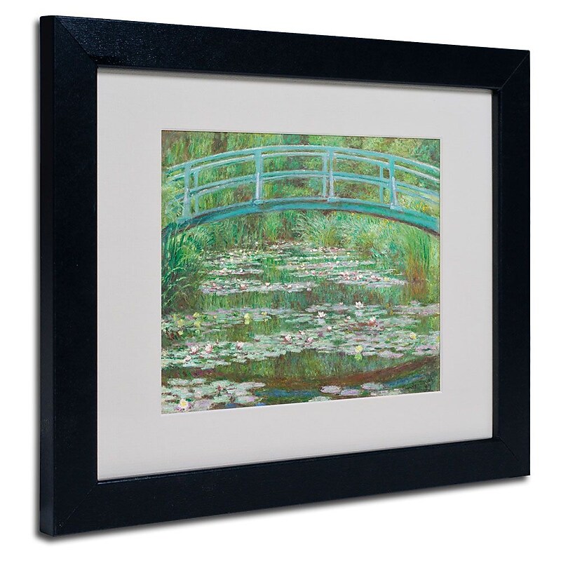 Trademark Fine Art 'The Japanese Footbridge' 11" x 14" Black Frame Art image 1
