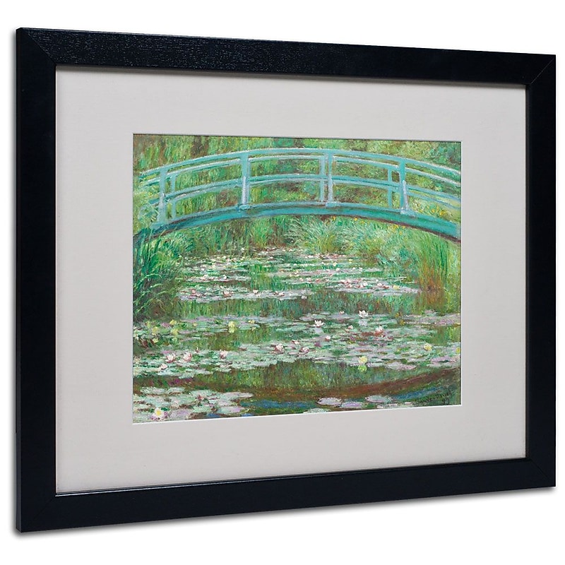 Trademark Fine Art 'The Japanese Footbridge' 16" x 20" Black Frame Art image 1