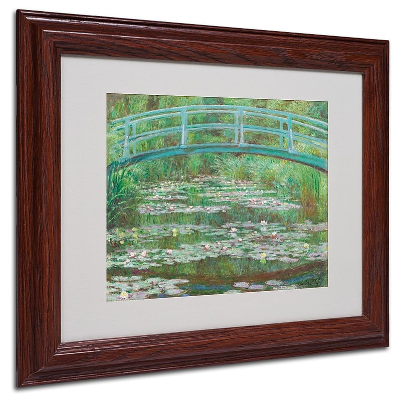 Trademark Fine Art 'The Japanese Footbridge' 11" x 14" Wood Frame Art image 1