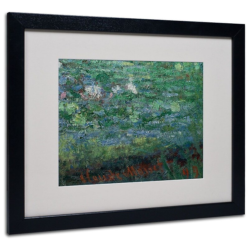 Trademark Fine Art 'The Waterlily Pond Green' 16" x 20" Black Frame Art image 1