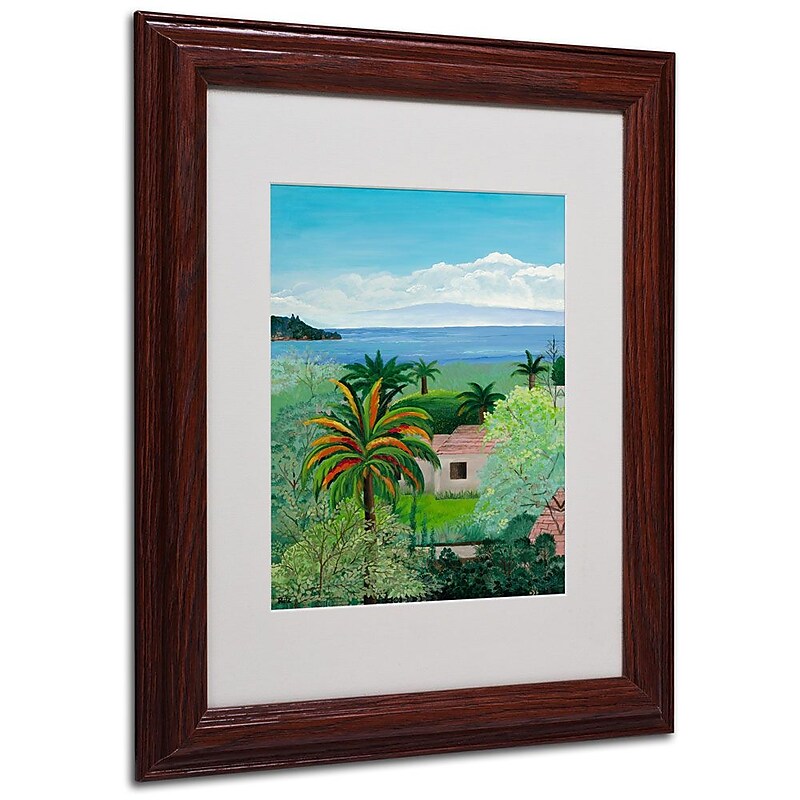 Trademark Fine Art Costa Rican Beach' 11" x 14" Wood Frame Art image 1