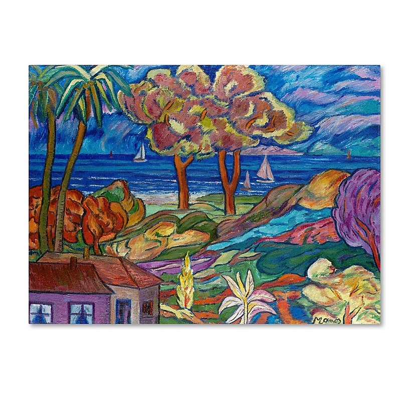 Trademark Fine Art 'House By the Beach' 14" x 19" Canvas Art image 1