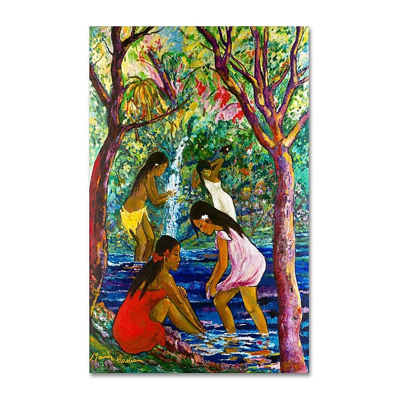 Trademark Fine Art 'Four Girls In Maui' 16" x 24" Canvas Art image 1