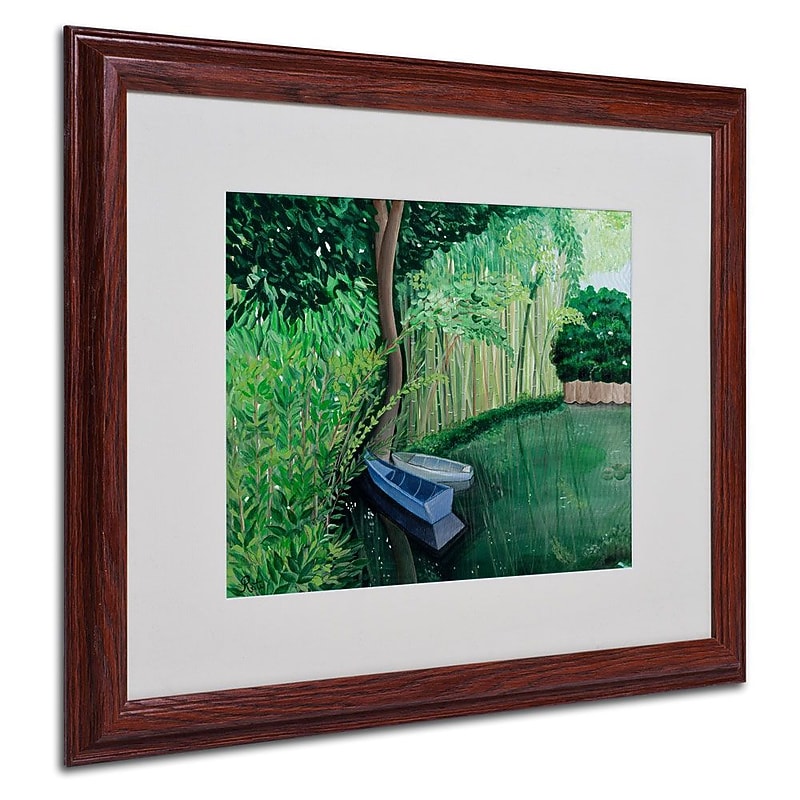 Trademark Fine Art Two Boats' 16" x 20" Wood Frame Art image 1