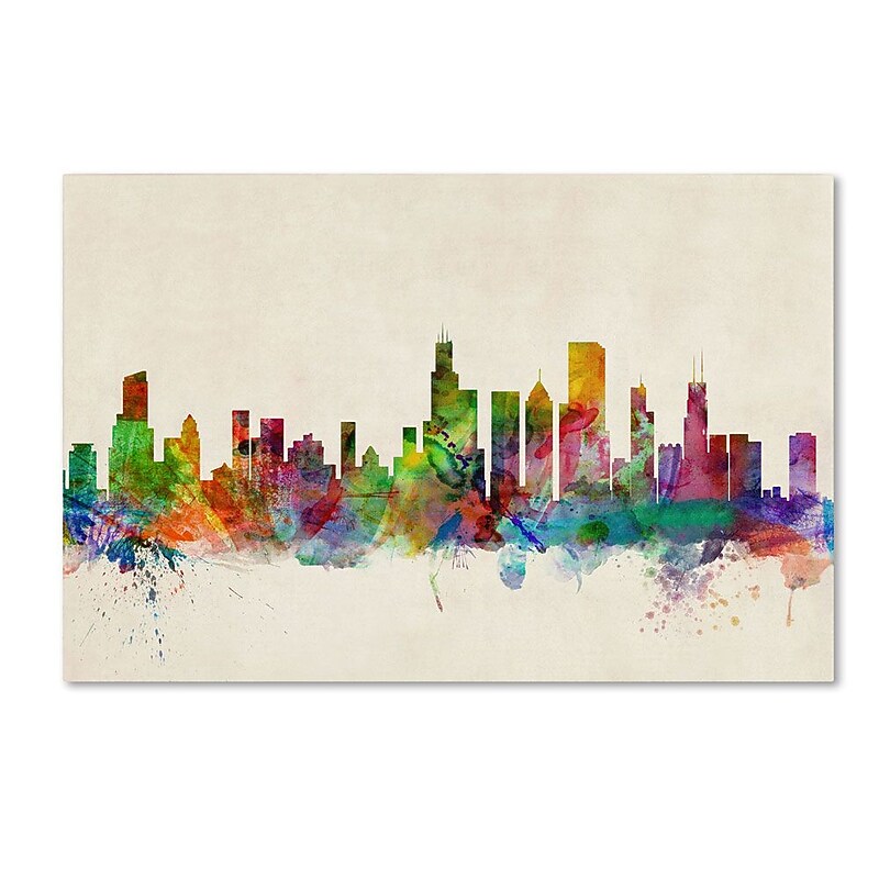 Trademark Fine Art 12" x 19" Wooden Frame Chicago Illinois image 1
