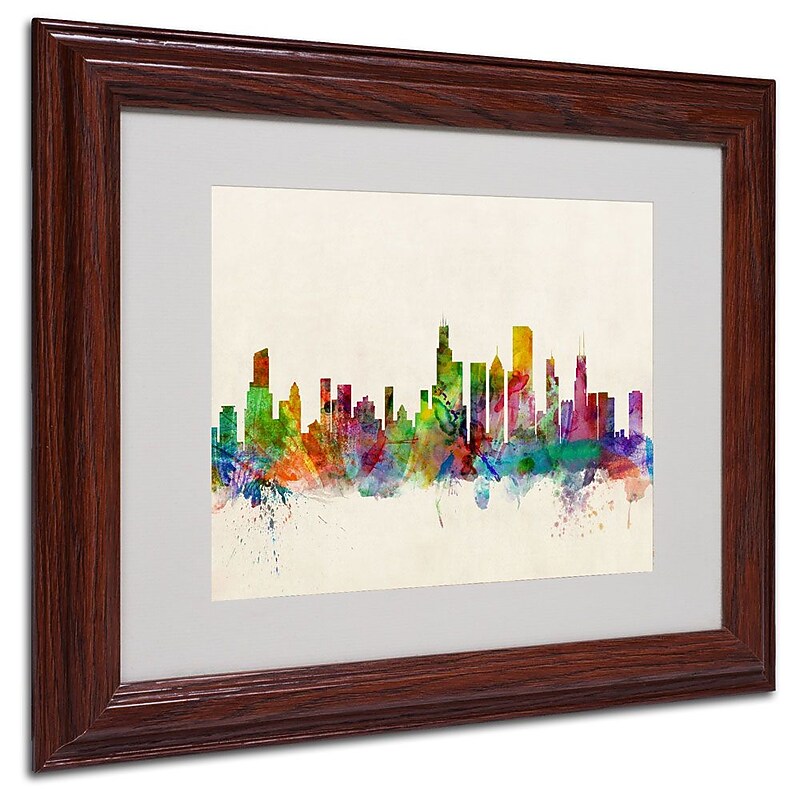 Trademark Fine Art 'Chicago, Illinois' 11" x 14" Wood Frame Art image 1