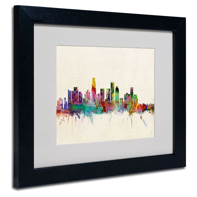 Trademark Fine Art 'Los Angeles, California' 11" x 14" Black Frame Art image 1