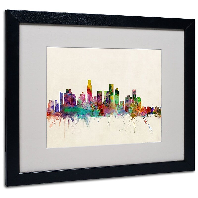 Trademark Fine Art 'Los Angeles, California' 16" x 20" Black Frame Art image 1