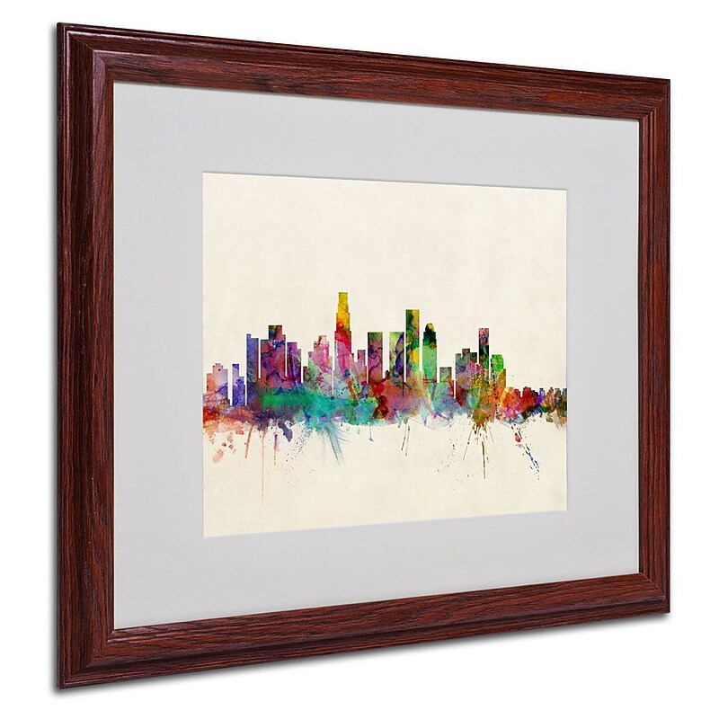 Trademark Fine Art 'Los Angeles, California' 16" x 20" Wood Frame Art image 1