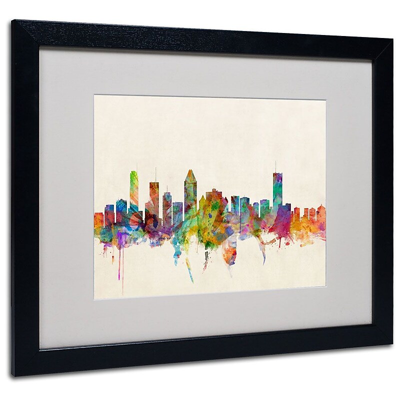 Trademark Fine Art 'Montreal, Canada' 16" x 20" Black Frame Art image 1