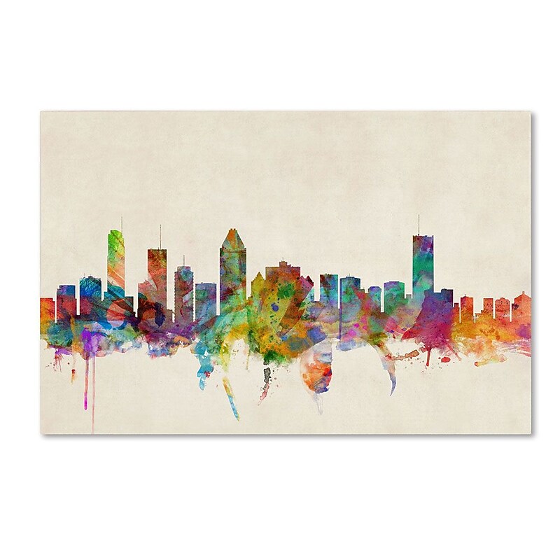 Trademark Fine Art 12" x 19" Wooden Frame Montreal Canada image 1