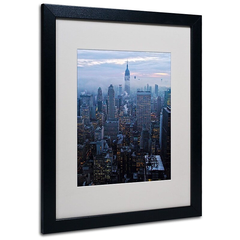 Trademark Fine Art 'City Lights' 16" x 20" Black Frame Art image 1
