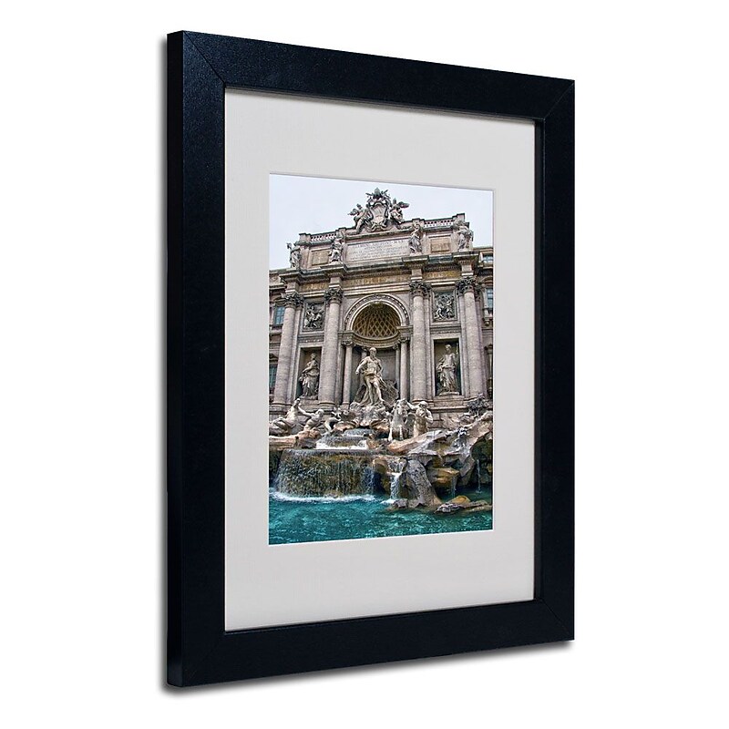Trademark Fine Art 'Trevi Fountain' 11" x 14" Black Frame Art image 1