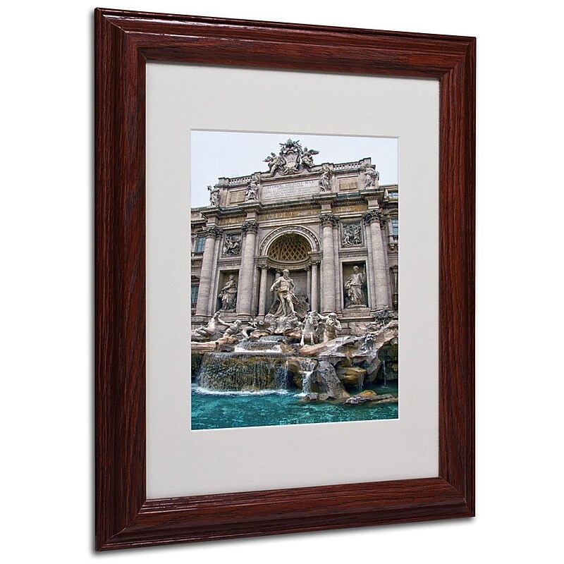 Trademark Fine Art 'Trevi Fountain' 11" x 14" Wood Frame Art image 1