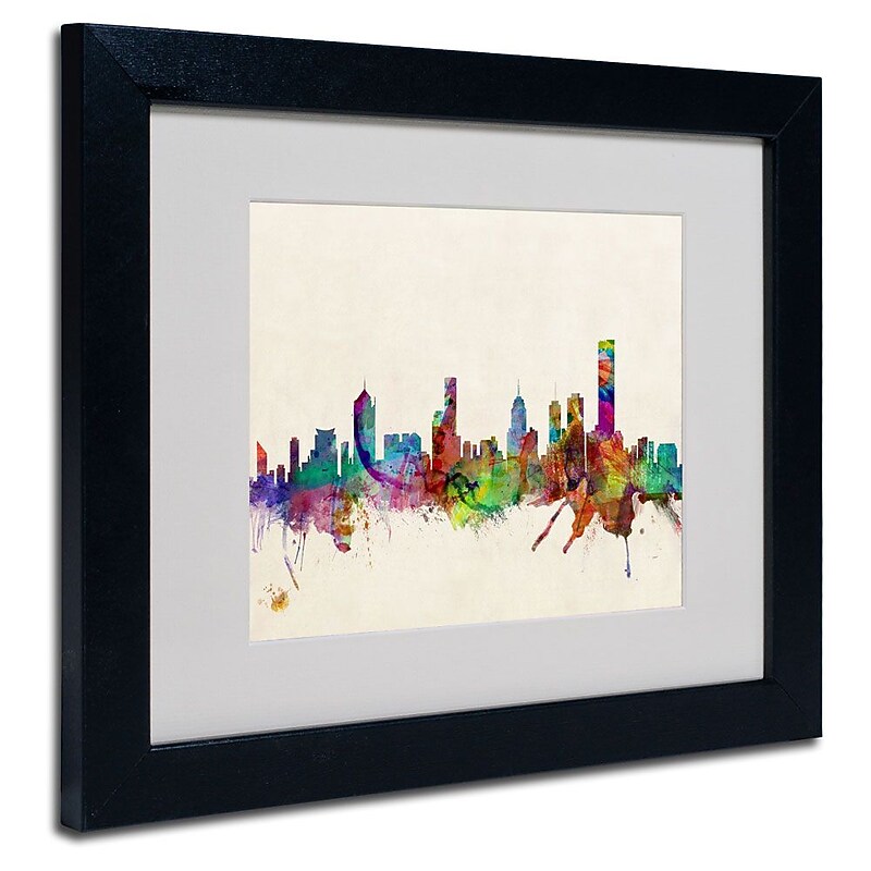 Trademark Fine Art 'Melbourne, Canada' 11" x 14" Black Frame Art image 1