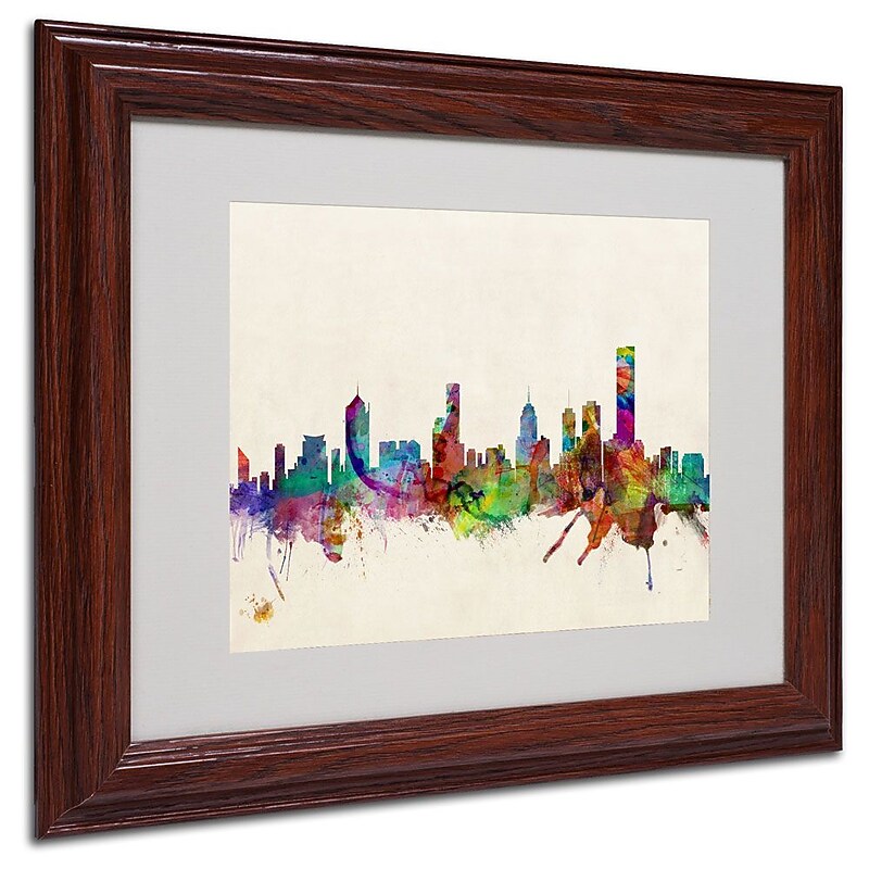 Trademark Fine Art 'Melbourne, Canada' 11" x 14" Wood Frame Art image 1