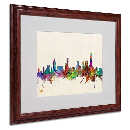 Trademark Fine Art 'Melbourne, Canada' 16" x 20" Wood Frame Art Staples