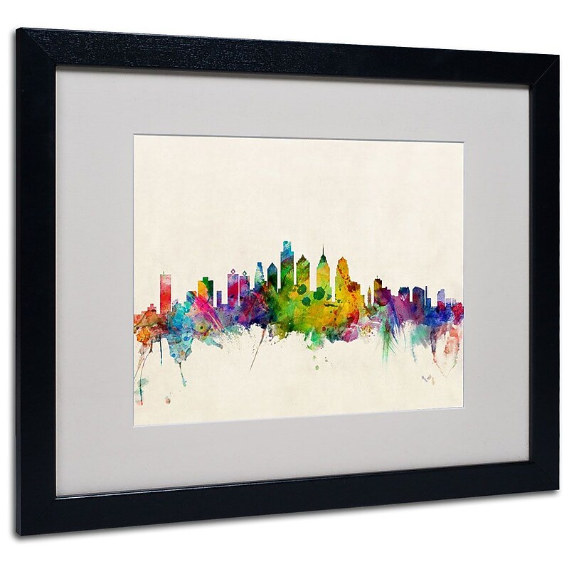 Trademark Fine Art 'Philadelphia, PA' 16" x 20" Black Frame Art image 1