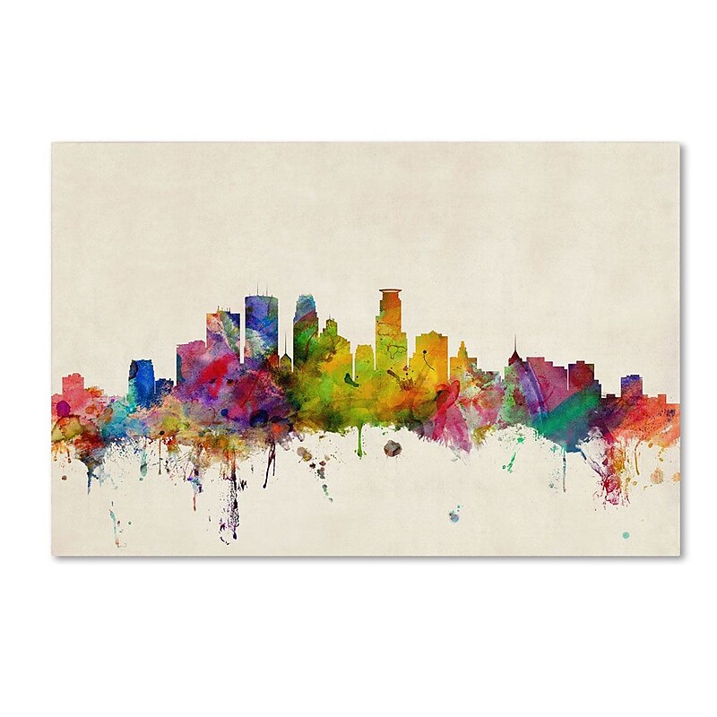 Trademark Fine Art 'Minneapolis, Minnesota' 16" x 24" Canvas Art image 1