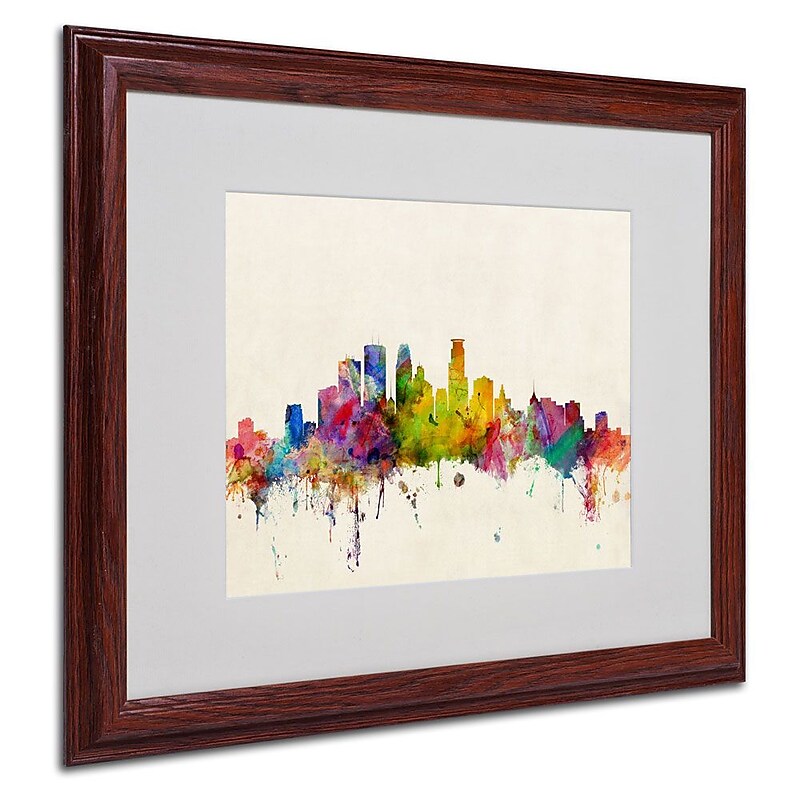 Trademark Fine Art 'Minneapolis, Minnesota' 16" x 20" Wood Frame Art image 1