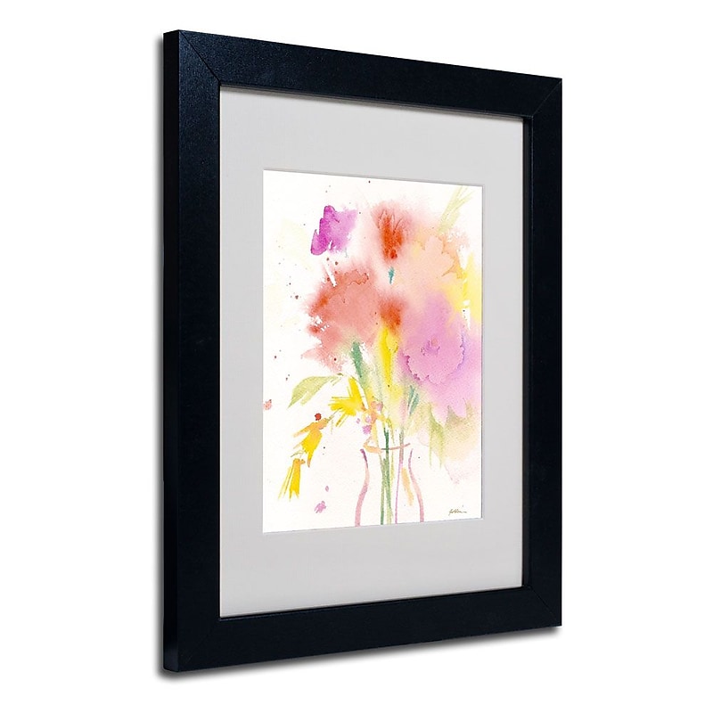 Trademark Fine Art 'Bouquet Impressions' 11" x 14" Black Frame Art image 1