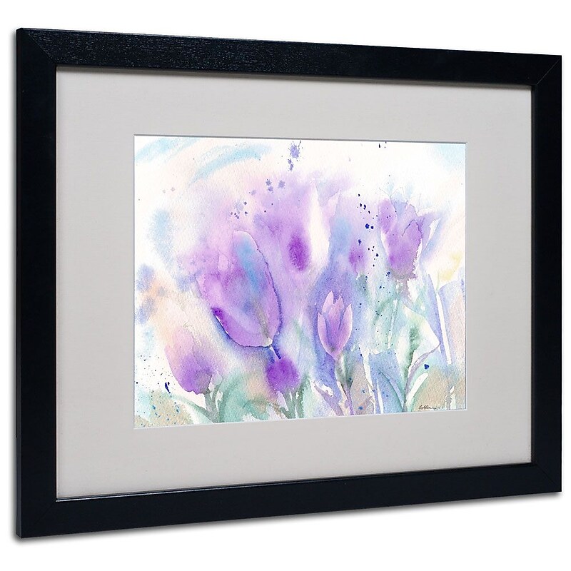 Trademark Fine Art 'Purple Blues' 16" x 20" Black Frame Art image 1