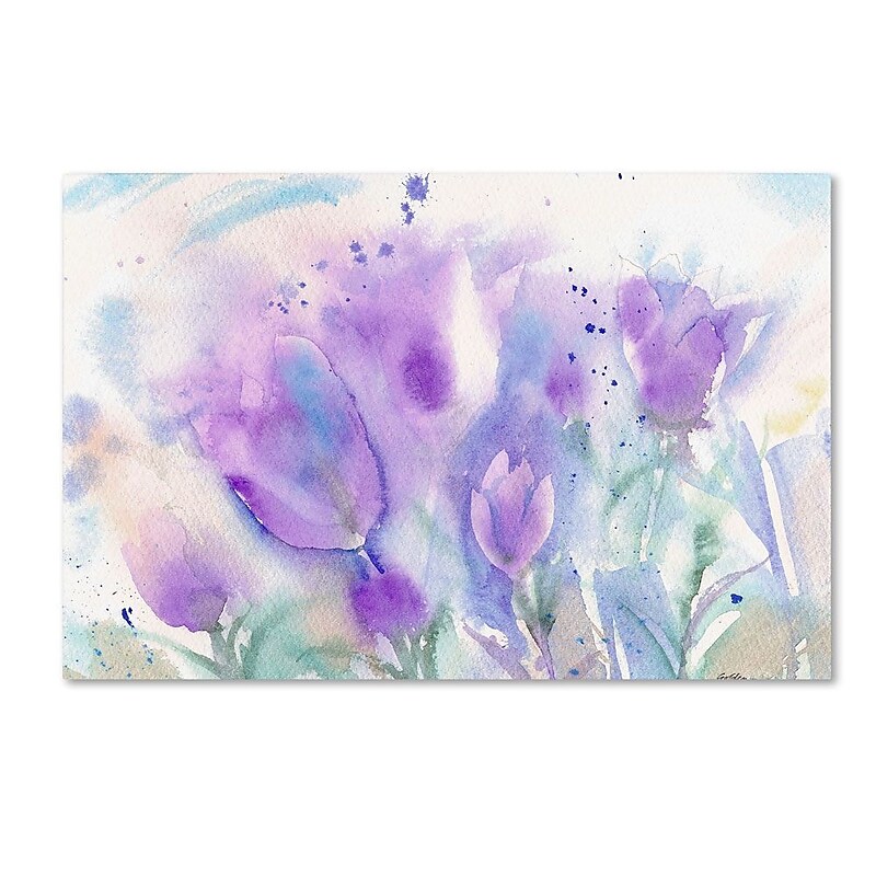 Trademark Fine Art 'Purple Blues' 16" x 24" Canvas Art image 1