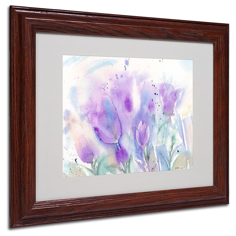 Trademark Fine Art 'Purple Blues' 11" x 14" Wood Frame Art image 1