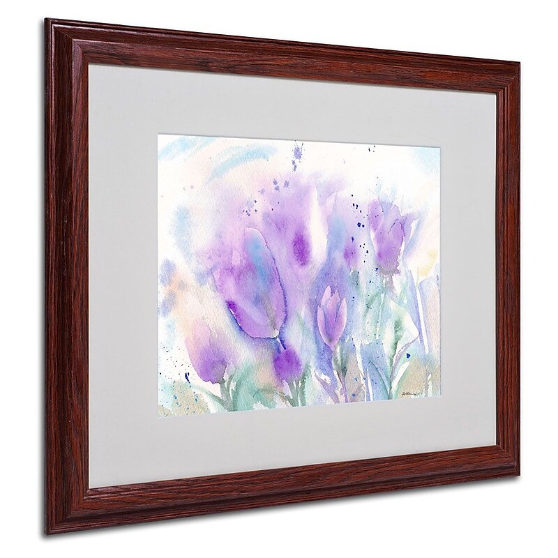 Trademark Fine Art 'Purple Blues' 16" x 20" Wood Frame Art image 1