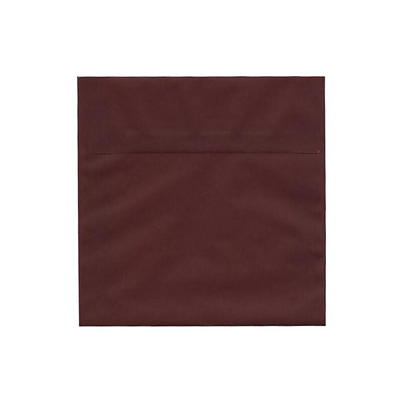 JAM Paper 6.5" x 6.5" Square Translucent Vellum Invitation Envelopes, Burgundy, 25/Pack (2813778) image 1