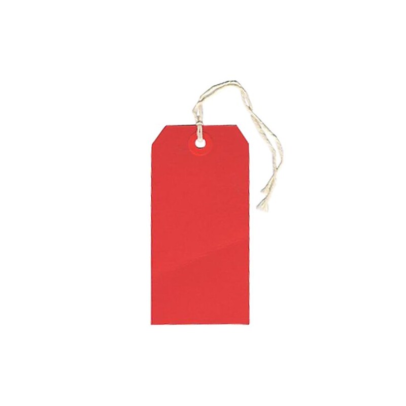 JAM Paper® Gift Tags with String, Medium, 2 3/8 x 4 3/4, Red, 100/pack (39197119B) image 1