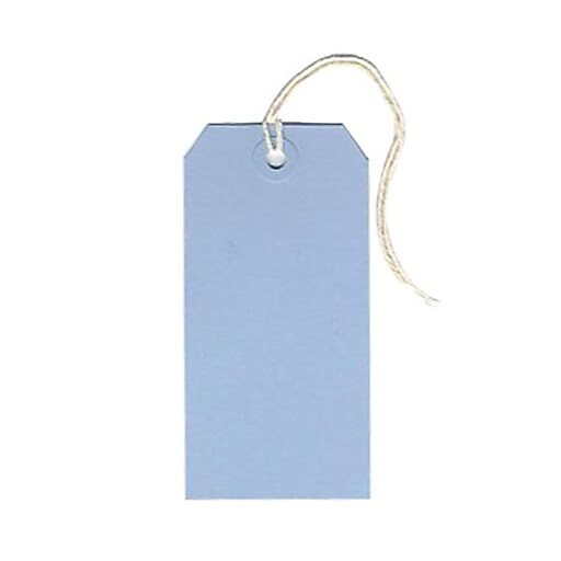 JAM Paper® Gift Tags with String, Medium, 2 3/8 x 4 3/4, Baby Blue, 10
