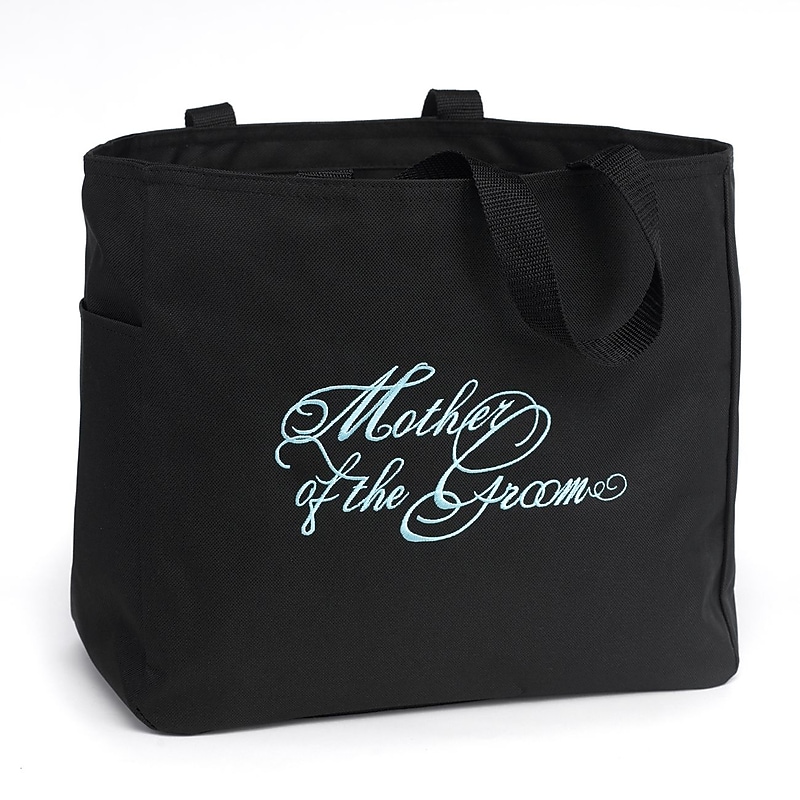 HBH™ 12" x 6 1/2" x 14" " Mother Of The Groom" Tote Bag, Black image 1