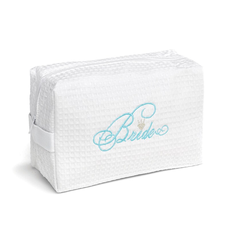 HBH™ 8 3/4" x 4" x 6" "Bride" Cosmetic Bag, White image 1