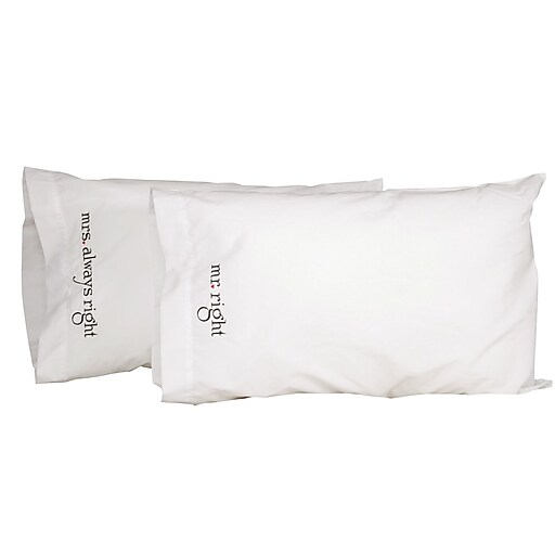 Shop Staples For Hbh Mr And Mrs Right Pillowcases White