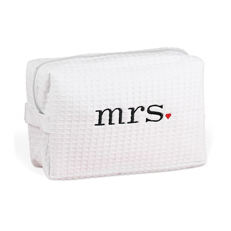 HBH™ 9" x 7" "Mrs." Cosmetic Bag, White image 1