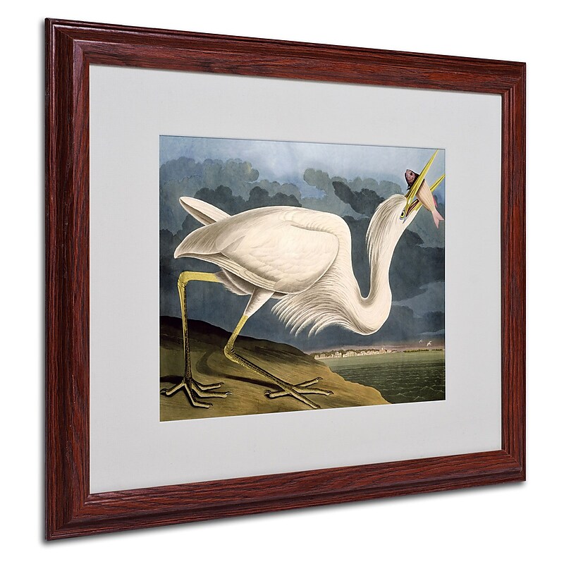 Trademark Fine Art 'Great White Heron' 16" x 20" Wood Frame Art image 1
