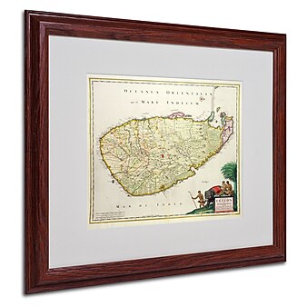 Trademark Fine Art 'Map of Ceylon 1626' 16" x 20" Wood Frame Art