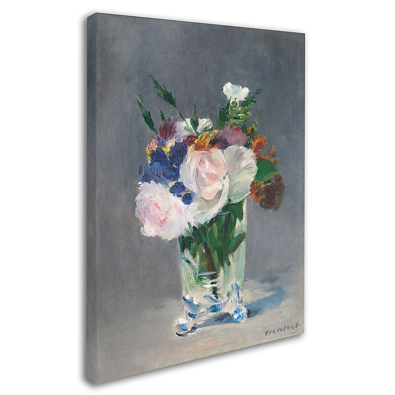 Trademark Fine Art 'Flowers In a Crystal Vase 1882' 24" x 32" Canvas Art image 1