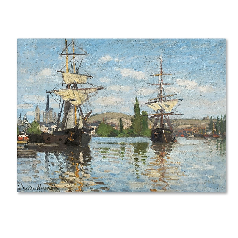 Trademark Fine Art 'Ships Riding On the Seine' 24" x 32" Canvas Art image 1