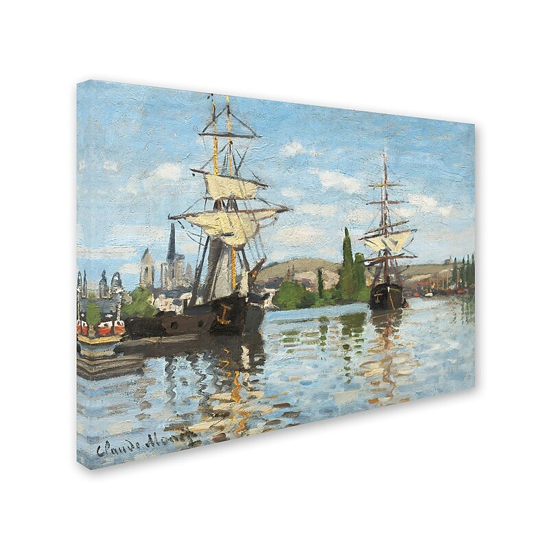 Trademark Fine Art 'Ships Riding On the Seine' 18" x 24" Canvas Art image 1
