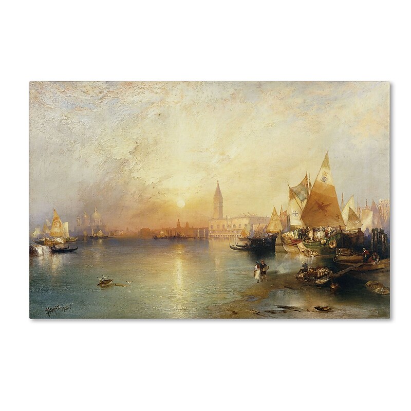 Trademark Fine Art 'Sunset Venice 1902' 30" x 47" Canvas Art image 1