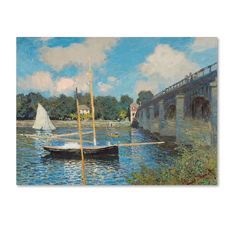 Trademark Fine Art 'The Bridge at Argenteuil 1874' 35" x 47" Canvas Art image 1
