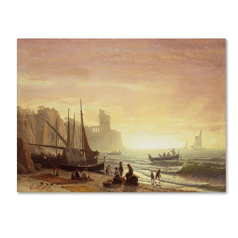 Trademark Fine Art 'The Fishing Fleet 1862' 35" x 47" Canvas Art image 1