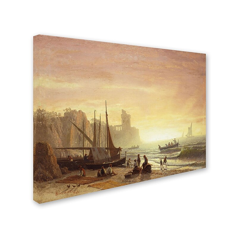Trademark Fine Art 'The Fishing Fleet 1862' 18" x 24" Canvas Art image 1