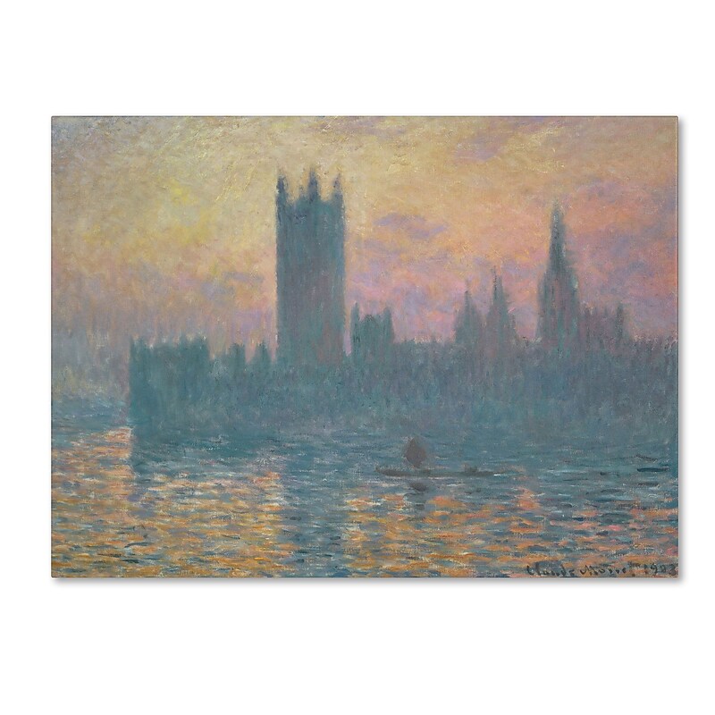 Trademark Fine Art 'The Houses of Parliament Sunset' 35" x 47" Canvas Art image 1