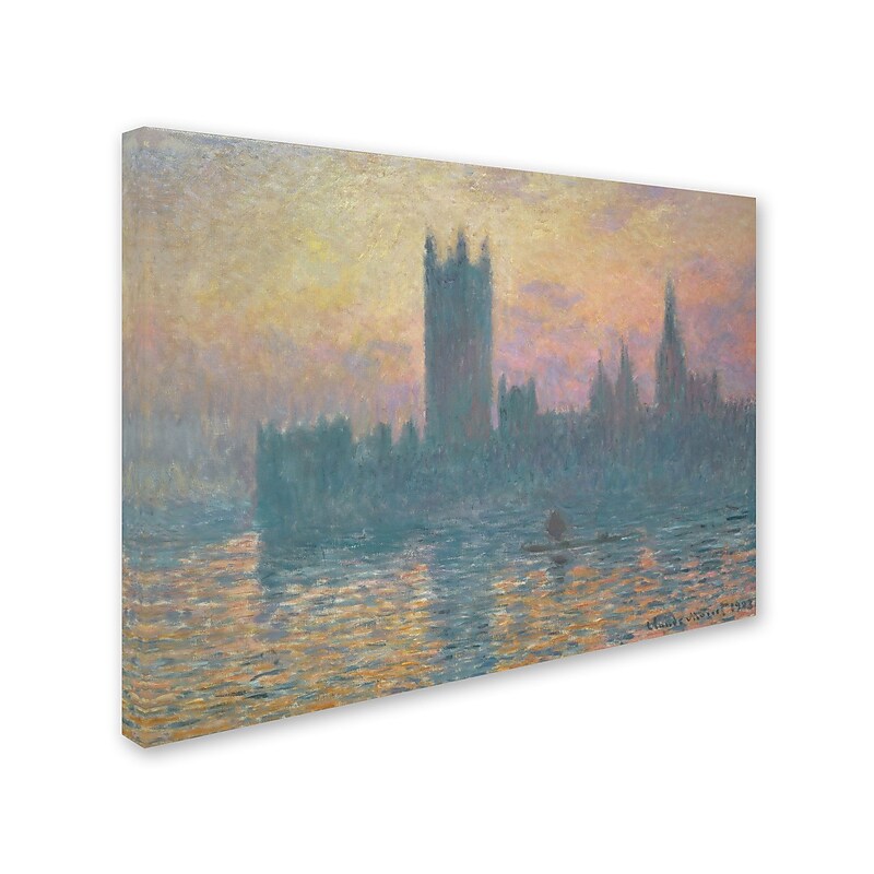 Trademark Fine Art 'The Houses of Parliament Sunset' 24" x 32" Canvas Art image 1