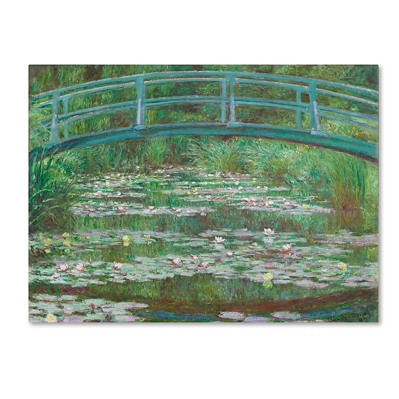 Trademark Fine Art 'The Japanese Footbridge 1899' 14" x 19" Canvas Art image 1
